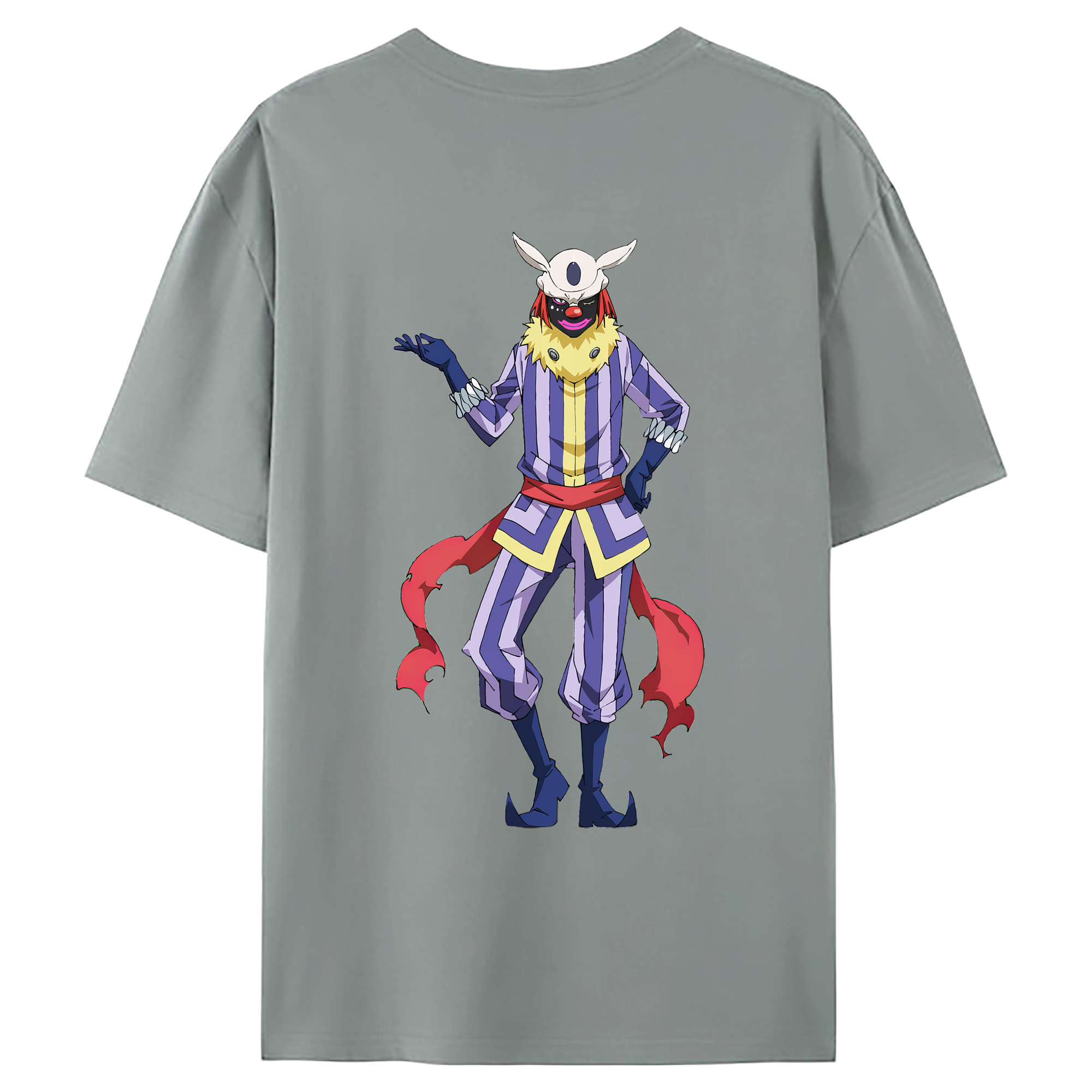 （画像用） 転スラ Regarding Reincarnated to Slime 綿100％ メンズ半袖Tシャツ（バックプリント） 通気性
